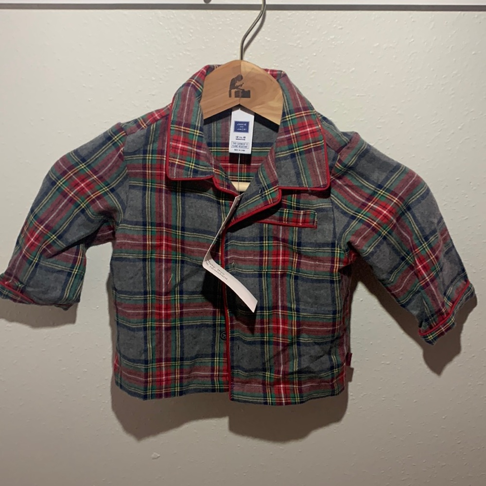 NWT Janie and Jack Flannel Pajama Set 12-18 mon